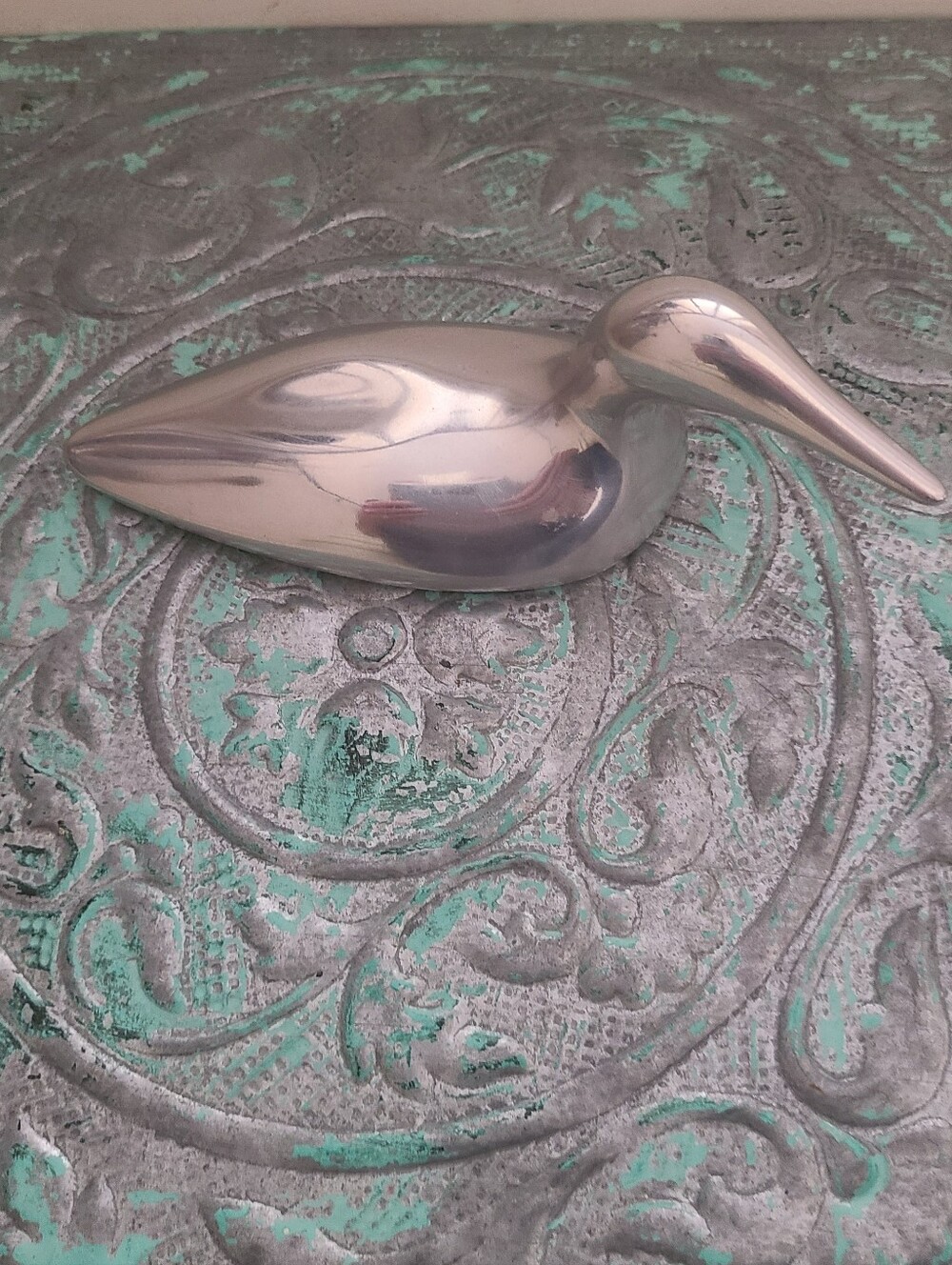 Hoselton Polished Aluminum Loon Sculpture Mid-Century Modern Canadian Art